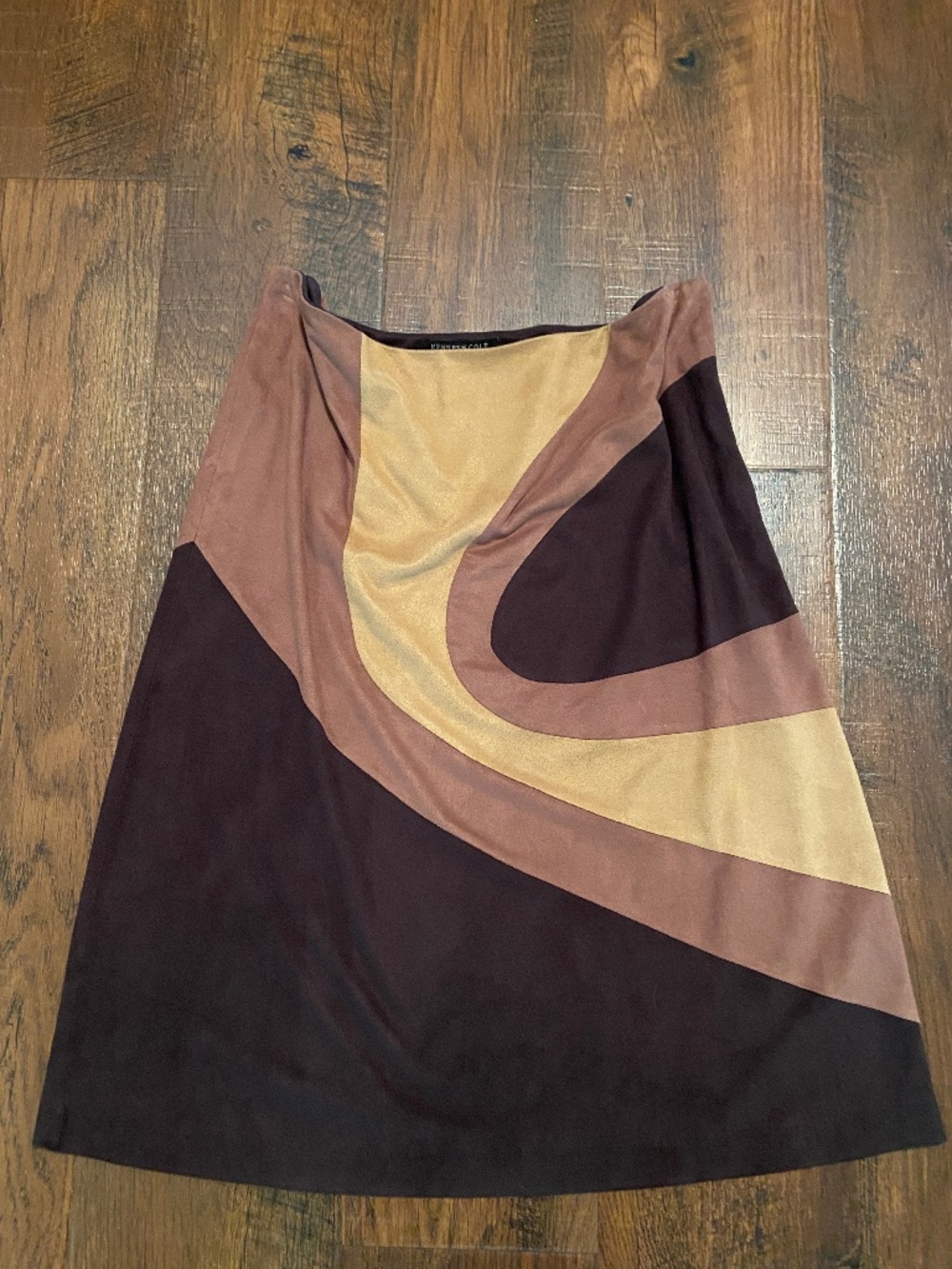 Kenneth Cole brown skirt Sz S Casual Party Excellent zipper midi